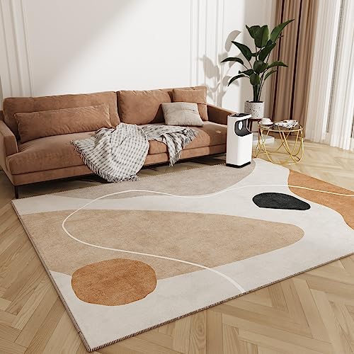 Tospass Wohnzimmer Teppich Orange 120x160cm Modern Geometrisch Muster Rechteckiger Kurzflor Teppich Schlafzimmer Kinderzimmer Rutschfester Teppich Spielteppich Verschleißfester Teppich von Tospass