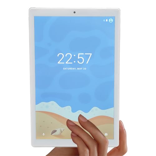 10 Zoll Tablet, Smart Tablet für 14, 6 GB RAM 128 GB ROM, Octa Core CPU, HD Display, 8000 mAh Akku, Computer Tablets mit 8 MP 20 MP Dual Kamera (Silver) von Tosuny