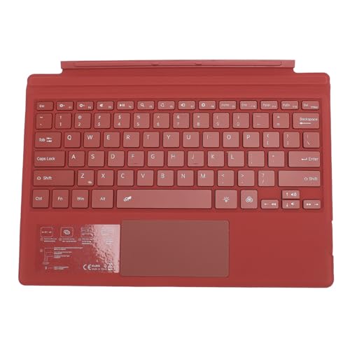 Kabellose Bluetooth Tastatur mit Trackpad, 7 farbige Magnetische Bluetooth Tastatur mit Hintergrundbeleuchtung, Abnehmbare Tablet Tastatur für Pro 3/4/5/6/7/7+ (Rot) von Tosuny