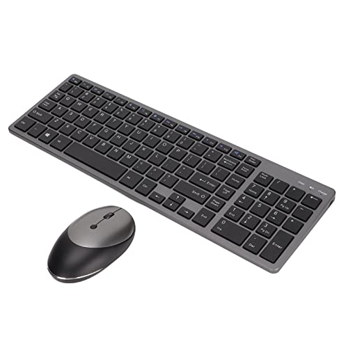 Kabellose Tastatur-Maus-Kombination, 2,4 G Kompakte Kabellose Tastatur in Voller Größe, 3 Einstellbare DPI, Leise Maus, Ergonomisch und Ultradünn, für Windows, Computer, Desktop, PC von Tosuny