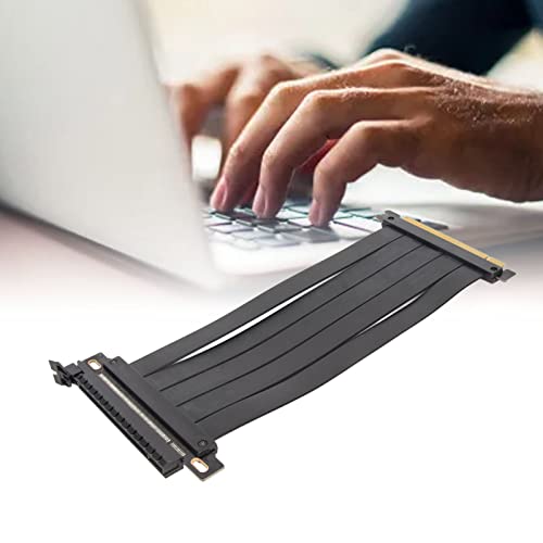 Tosuny PCIE 4.0 X16 Extender Riser-Kabel, 180° Flexibles PCIE 4.0-Grafikkarten-Erweiterungskarten-Adapterkabel für RTX 4090 4080 4070 4060 RX7900 XT7800 XT7700 XT7600 7500, 128 Gbit/s von Tosuny