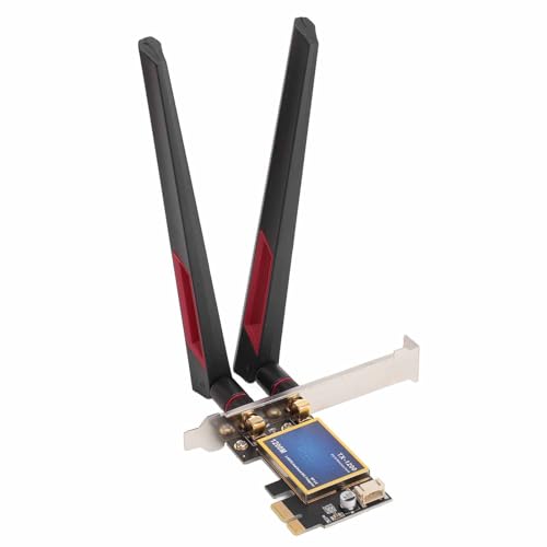 PCIe-WLAN-Karte, 2,4 GHz 5 GHz WLAN-Adapter für PC, 1200 Mbit/s PCIe X1 Wireless-Netzwerkadapterkarte, 7260AC 10 DBi Dual-Antenne Wireless-Adapter mit 10 DBi Dual-Antenne von Tosuny