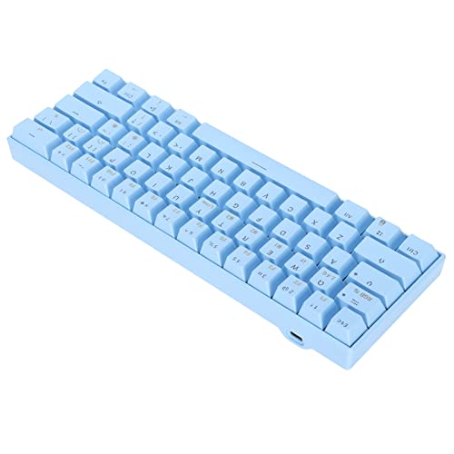 RGB-Tastatur, Bule-Tastatur, DREI Modi, 61 Tasten, Mechanische RGB-Gaming-Tastatur, Wiederaufladbare Tastaturen Unterstützen Kabellose, Kompakte, Ergonomische Gaming-Tastatur mit (Brauner Schalter) von Tosuny