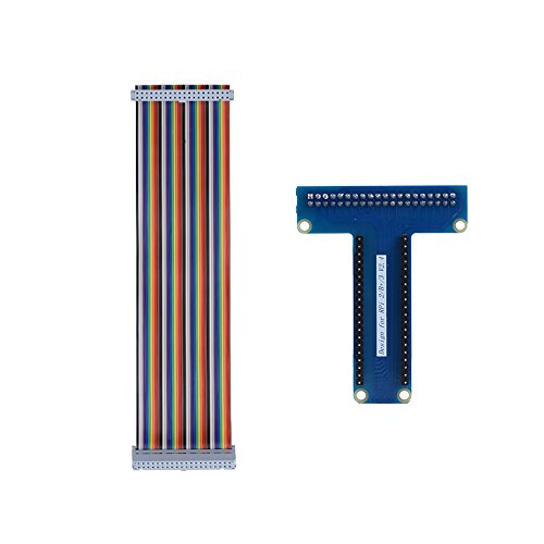 T-Type GPIO-Erweiterungskartenmodul mit 40-poligem Rainbow-Flachbandkabel für Raspberry Pi 1B + / 2B / 3B-Erweiterungskit von Tosuny