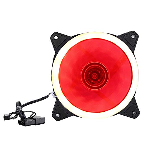 Tosuny 12-cm-Gehäuselüfter, Monochromer RGB-Kühlkörper mit Doppelter Blende für Computer-Desktop (Aurora Doppelblende Rotlicht) von Tosuny