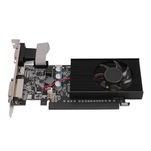 Tosuny GT705 1GD3 Grafikkarte, 1GB DDR3 64bit 810MHz PCIE 2.0 Gaming Grafikkarte, Unterstützt DirectX 12, PC Grafikkarte mit Lüfter, HDM I/DVI/VGA Ausgang, Keine Externe Stromversorgung von Tosuny