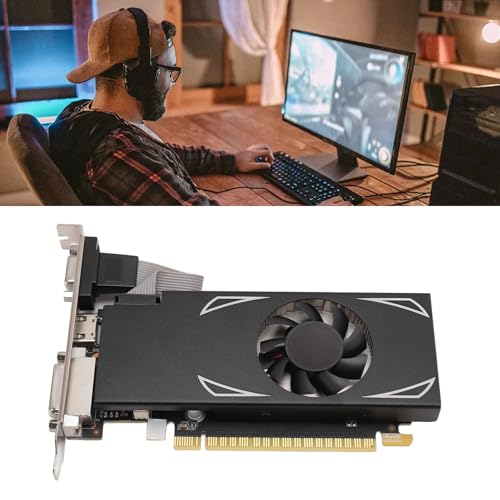 Tosuny GTX750TI Grafikkarte, 4 GB GDDR5 128 Bit 1020/5000 MHz PCIE 3.0 Gaming Grafikkarten, 640SP GPU Grafikkarte mit Lüfter, Unterstützt DirectX 12, DVI VGA HDMI Ausgang von Tosuny