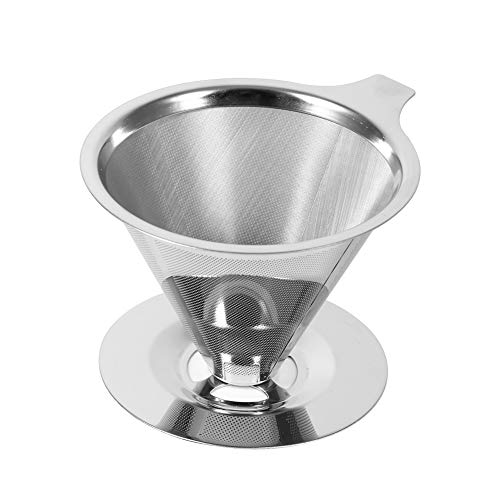 Tosuny Kaffeefilter Handfilter, Edelstahl Cone Coffee Dripper, wiederverwendbare Double Layer Mesh Kaffeefilter Cup Kaffeemaschine für Home Office von Tosuny