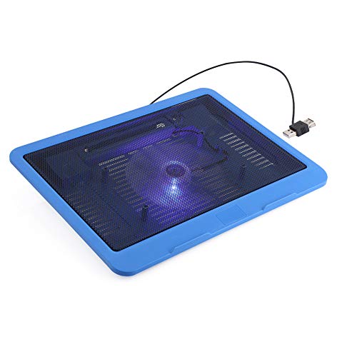 Tosuny Kühlkissen, Geräuscharmer Laptop-Kühler Super Leise Lüfter, Eingebauter Großer Lüfter (Durchmesser 200 X 20 mm) mit Blauen LEDs, Passend für Laptop-Kühler-Pad-Basis (Blau) von Tosuny