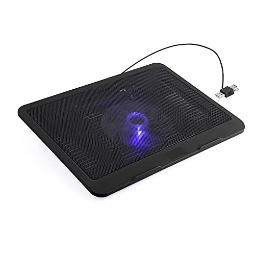 Tosuny Kühlkissen, Geräuscharmer Laptop-Kühler Super Leise Lüfter, Eingebauter Großer Lüfter (Durchmesser 200 X 20 mm) mit Blauen LEDs, Passend für Laptop-Kühler-Pad-Basis (Schwarz) von Tosuny