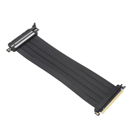Tosuny PCIE 4.0 Verlängerungskabel, GPU Riser Kabel, PCIE 16X Flexible Kabel Verlängerung Anschluss Adapter, EMI Abgeschichtet und 180°-Stecker für Alle GPUs der 4. Gen, RTX4090 von Tosuny