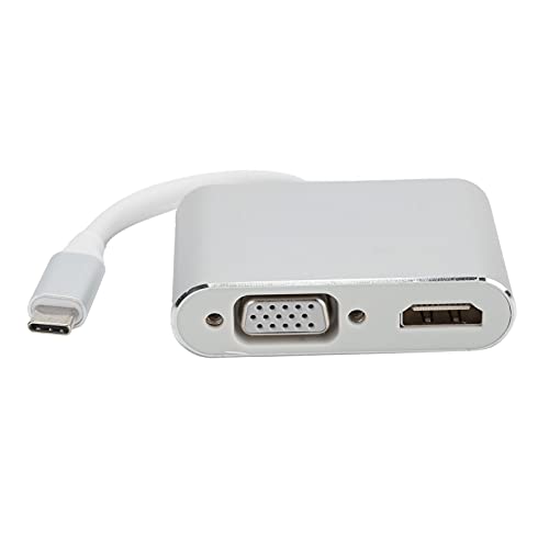 Tosuny USB-zu-VGA-Adapter, USB-C-zu-HD-Multimedia-Interface-VGA-Adapter, 4K-Konverter, Plug-and-Play, Geeignet für Heimkino-Unterhaltung bei Bürokonferenzen (Weiß grau) von Tosuny