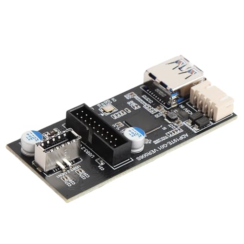 Tosuny USB3.2 Front Gen1 Zum Typ E + 19Pin Adapter, USB3.2 19 Pin zu Typ E + 19 Pin Expansionskarte, USB Frontplattenkonverter Expansionskarte von Tosuny