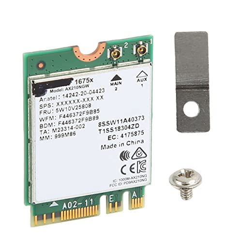 Tosuny WiFi-Karte für PC, AX210 NGW Wireless Network Card Band BT5.2 M.2 NGFF-Karte für 10 11, für, Bis zu 5374 Mbit/S, Plug and Play von Tosuny