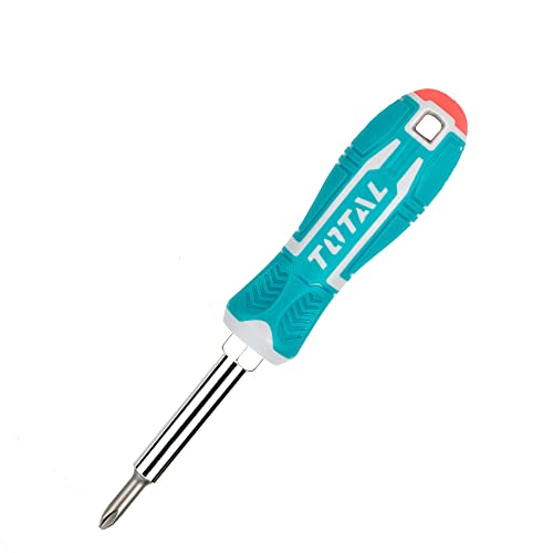 TOTAL - 6-in-1 Schraubendreher-Set aus Chrom-Vanadium-Stahl | Ergonomischer Griff | Multi-Bit Einsatz für Innentür-Briefkästen, Türknäufe | Chromstahl von TOTAL