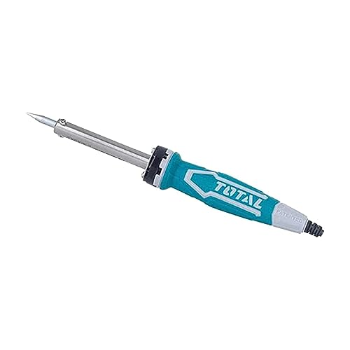 TOTAL - Elektrischer Lötkolben mit gerader Spitze mit 60 Watt Leistung | Erwärmung in 3-5 Minuten | Inklusive Halterung | 220-240 V | Ideal für Bastelarbeiten von Total Tools