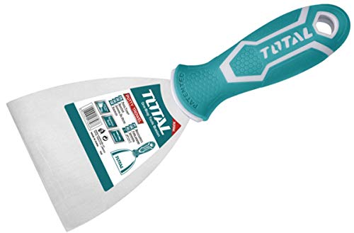 TOTAL – Spachtel | 100mm | Aus Edelstahl | Ideal für Bau- und Maurerarbeiten | Zum Abkratzen von Farbe oder Papier und zum Verteilen von Gips oder Zement von TOTAL