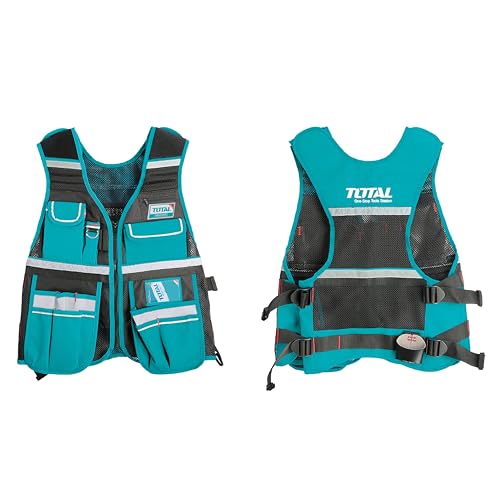 TOTAL - Werkzeugweste | Maße 42 x 60 x 3 cm | Mehrere Werkzeugtaschen | Maximale Belastung von 3 kg | Mit verstellbaren Trägern | Aus atmungsaktivem Material TOTAL - Werkzeugweste | Maße 42 x 60 x 3 cm | Mehrere Werkzeugtaschen | Maximale Belastung von 3 kg | Mit verstellbaren Trägern | Aus atmungsaktivem Material von TOTAL