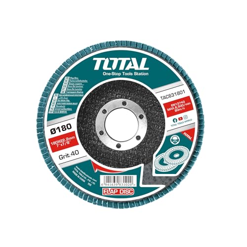 TOTAL - Zirkoniumscheibe | Ø115 x 22 mm | Kornzahl bzw. Körnung 80 | Speziell zum Schneiden von Edelstahl | Hocheffizientes Schleifmaterial | Austausch des Winkelschleifers TOTAL - Zirkoniumscheibe | Ø115 x 22 mm | Kornzahl bzw. Körnung 80 | Speziell zum Schneiden von Edelstahl | Hocheffizientes Schleifmaterial | Austausch des Winkelschleifers von TOTAL