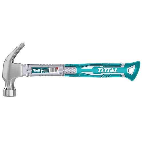 TOTAL - Zimmermannshammer | 450 g | Ideal für Schreinerei und Tischlerei | Mit gebogener Klaue zum Entfernen von Nägeln | Griff aus bimaterialfaser von TOTAL