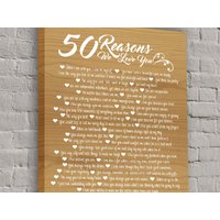 50 Gründe Wir Liebe Dich - Leinwand Kunst Geschenk Geburtstag Personalisiert von TotalPrintHC