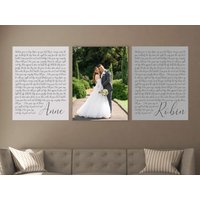 Unsere Gelübde Individueller Gerahmter Hochzeitsdruck - Hochzeitsgelübde Leinwand Seine Und Ihre Kunst 3Er Set Leinwände von TotalPrintHC