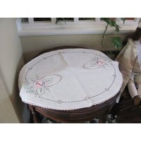 Tischwäsche Handgemacht Bestickt Leinen Baumwolle Tischläufer Dresser Schal Deckchen Quer 45 X 64 cm | #112 von TotallyLinens