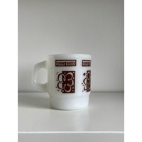 Vintage Feuerkönig Atomic Cloud Tasse - Milchglas Braun Retro Wolke/Blumen Becher Anker Hocking Schwer Zu Finden von TotallyRadicalRetro