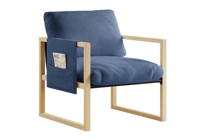 ToteBox Loungesessel Modern Loungesessel Holz Lambswool für Wohnzimmer Schlafzimmer von ToteBox