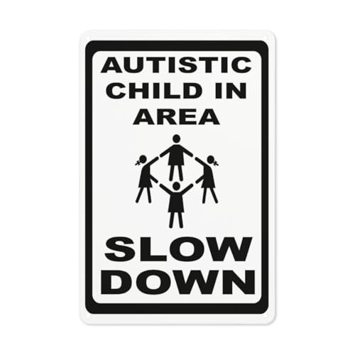 Autistic Child in Area Slow Down-Schild, reflektierendes Aluminium, wetterbeständig, wasserdicht, für den Außenbereich, einfach zu montieren, 20,3 x 30,5 cm Autistic Child in Area Slow Down-Schild, reflektierendes Aluminium, wetterbeständig, wasserdicht, für den Außenbereich, einfach zu montieren, 20,3 x 30,5 cm von Totedih