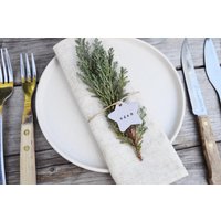 Personalisierte Stern Weihnachten Servietten Krawatte - Silber Handgestempelt Name Orte Einstellung Serviettenring Tisch Dekor Benutzerdefinierte von TotesYours