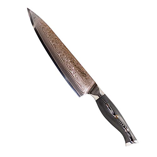 Totiko Japan Knives, professionelles Japanisches Küchenmesser, YOSHINAKA Damastmesser für Chefköche mit 20,5 cm Klinge - 8 inch von Totiko