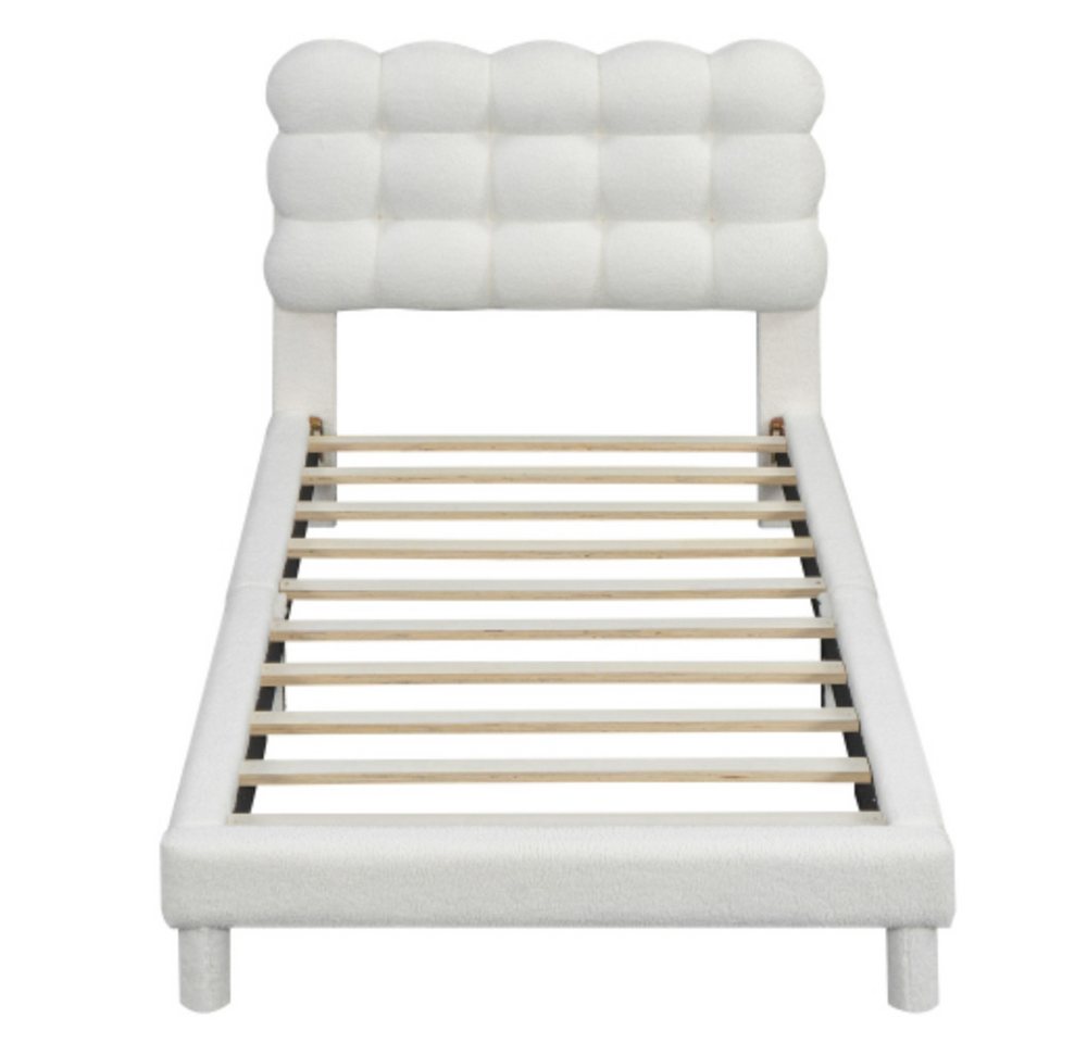 Totnz Bett Lammwolle Gepolstertes Bett, verstellbarem Kopfteilpolsterung von Totnz