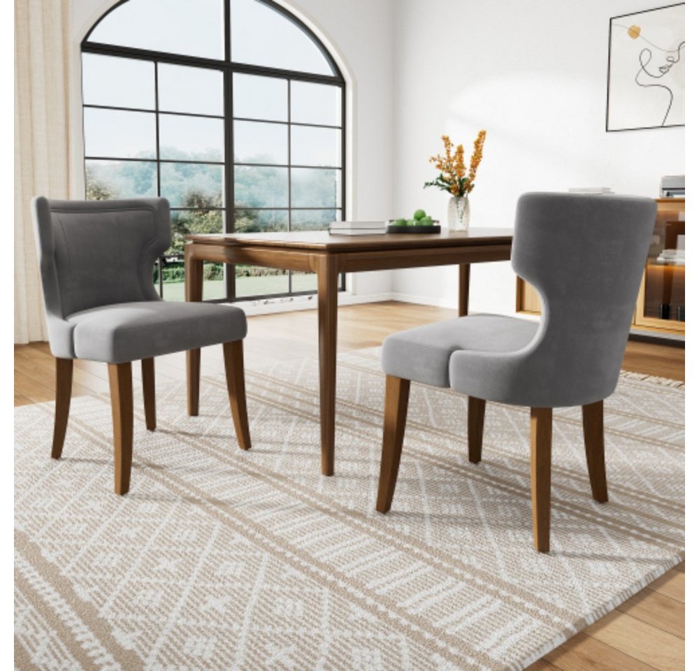 Totnz Stuhl Grau Esszimmerstuhl aus Samt, 2er-Set Totnz Stuhl Grau Esszimmerstuhl aus Samt, 2er-Set von Totnz