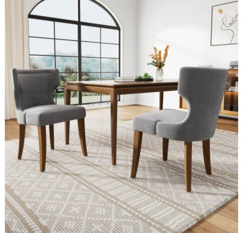 Totnz Stuhl Grau Esszimmerstuhl aus Samt, 2er-Set Totnz Stuhl Grau Esszimmerstuhl aus Samt, 2er-Set von Totnz