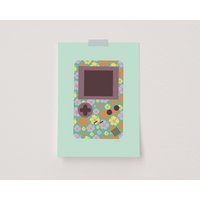 Game Boy Print, 90Er Jahre Poster, Adrette Wandkunst, Retro Inspirierter Druck, Nostalgie, Frühe 2000Er Dekor, Adrettes Zimmer Floral Poster Druck von TotoStudioo