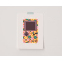 Game Boy Wandkunst, 90Er Jahre Poster, Illustrierte Kunstdrucke, Adrette Bunte Retro Frühe 2000Er Zimmer Dekor, Floral Poster Druck von TotoStudioo