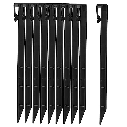 Totority 20 Stck. Garten Nägel Unterstützung Unterstützt Einsätze Pflanzenstock Klein Pflanzenstützen Für Den Garten Heringe Garten Erdspieß Erdspieße Garten Erdpfähle Plastik Black von Totority