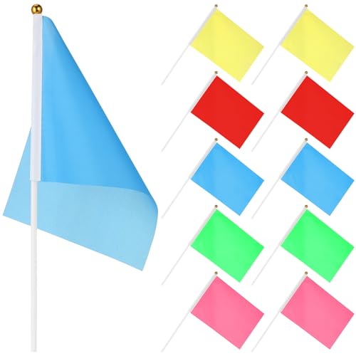 Totority 50 Stück Handheld Mini Fahnen im Farbigen Flaggen für Partys Feiern und Events Rosy Grün Rot Gelb Blau Totority 50 Stück Handheld Mini Fahnen im Farbigen Flaggen für Partys Feiern und Events Rosy Grün Rot Gelb Blau von Totority