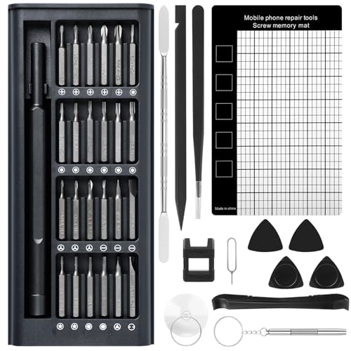 38 in 1 Feinmechaniker Schraubendreher Set, Grau Magnetschraubendreher, Feinmechaniker Werkzeug Set Multifunktions-Reparaturset, Reparatur für Schalter, Brillen, Uhren, Laptop, iPhone, PS5, usw von Totrek