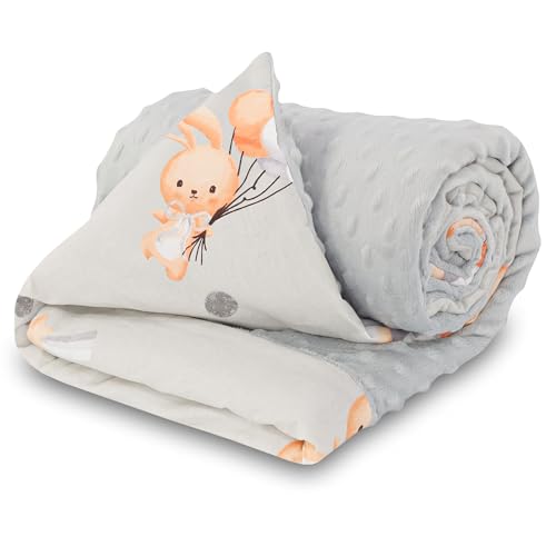 Babydecke Kuscheldecke Baby Decke Ganzjahresdecke mit Plüschstoff 75x100 cm - Kinderdecke Kinderwagen Blanket Babydecken Kinderwagendecke und Erstausstattung für Neugeborene und Kinder Oeko-Tex von Totsy Baby