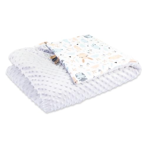 Kinderwagendecke Baby Winter mit Minky 75x100 cm - Kinderdecke Kuscheldecke Kinderwagen Decke Neugeborene Babydecke Eulen von Totsy Baby