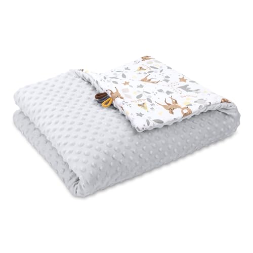 Kinderwagendecke Baby Winter mit Minky 75x100 cm - Kinderdecke Kuscheldecke Kinderwagen Decke Neugeborene Babydecke Hirsch von Totsy Baby