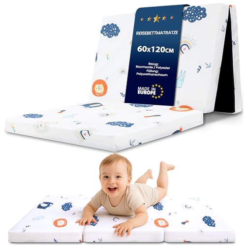 Klappmatratze Faltbare Reisebett Baby Matratze 60x120 cm - Faltmatratze für Kinder Gästematratze klappbar Babymatratze Bodenmatratze Schlafmatratze und Reisematratze Regenbogen Klappmatratze Faltbare Reisebett Baby Matratze 60x120 cm - Faltmatratze für Kinder Gästematratze klappbar Babymatratze Bodenmatratze Schlafmatratze und Reisematratze Regenbogen von Totsy Baby