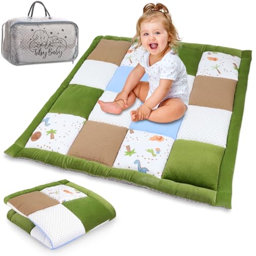Krabbeldecke Spielmatte Krabbelmatte für Baby Kinder - Babies Patchworkdecke Bodenmatte Spieldecke Play Mat für Kinderzimmer und Laufgitter Oeko-Tex 100x100 cm von Totsy Baby