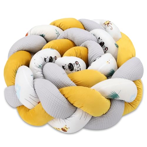 Totsy Baby Kuschelkissen Kinder Kissen Deko 200 cm - flauschig Dekokissen Kinderzimmer Kinderkissen Zierkissen geflochten Baumwolle Velvet Safari von Totsy Baby