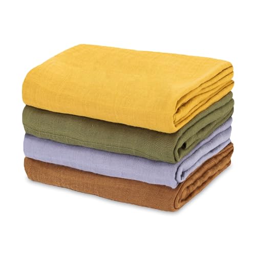 Mulltücher Baby Musselin Pucktuch 4er Set Musselintücher - Mullwindeln Stoffwindeln Swaddle Muslin Cloth Spucktuch Spucktücher Erstausstattung für Neugeborene von Totsy Baby