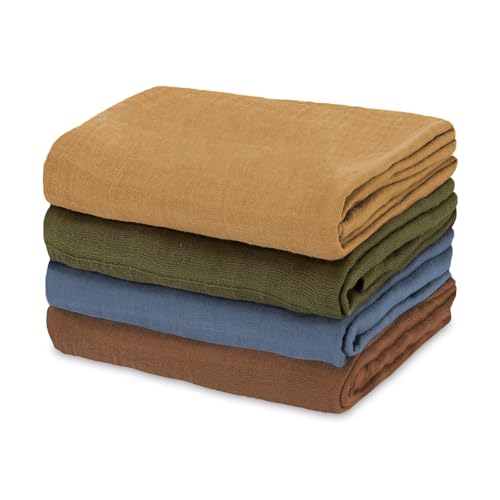 Mulltücher Baby Musselin Pucktuch 4er Set Musselintücher - Mullwindeln Stoffwindeln Swaddle Muslin Cloth Spucktuch Spucktücher Erstausstattung für Neugeborene von Totsy Baby