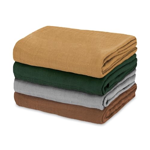 Mulltücher Baby Musselin Pucktuch 4er Set Musselintücher - Mullwindeln Stoffwindeln Swaddle Muslin Cloth Spucktuch Spucktücher Erstausstattung für Neugeborene von Totsy Baby