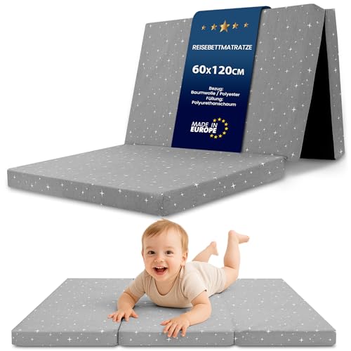 Reisebett Matratze 60x120 cm faltbar - Dicke Faltbare Matratze für Baby Klappmatratze Kinder Matratze Reisebett Galaxie von Totsy Baby